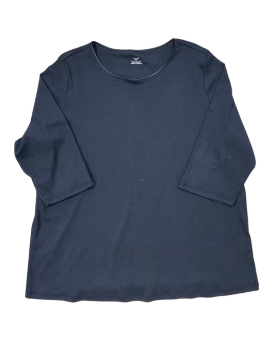 Top 3/4 Sleeve By Cj Banks In Black, Size:2X