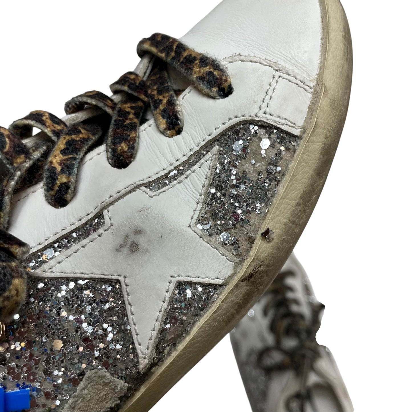 Shoes Luxury Designer By Golden Goose In Silver & White, Size: 7