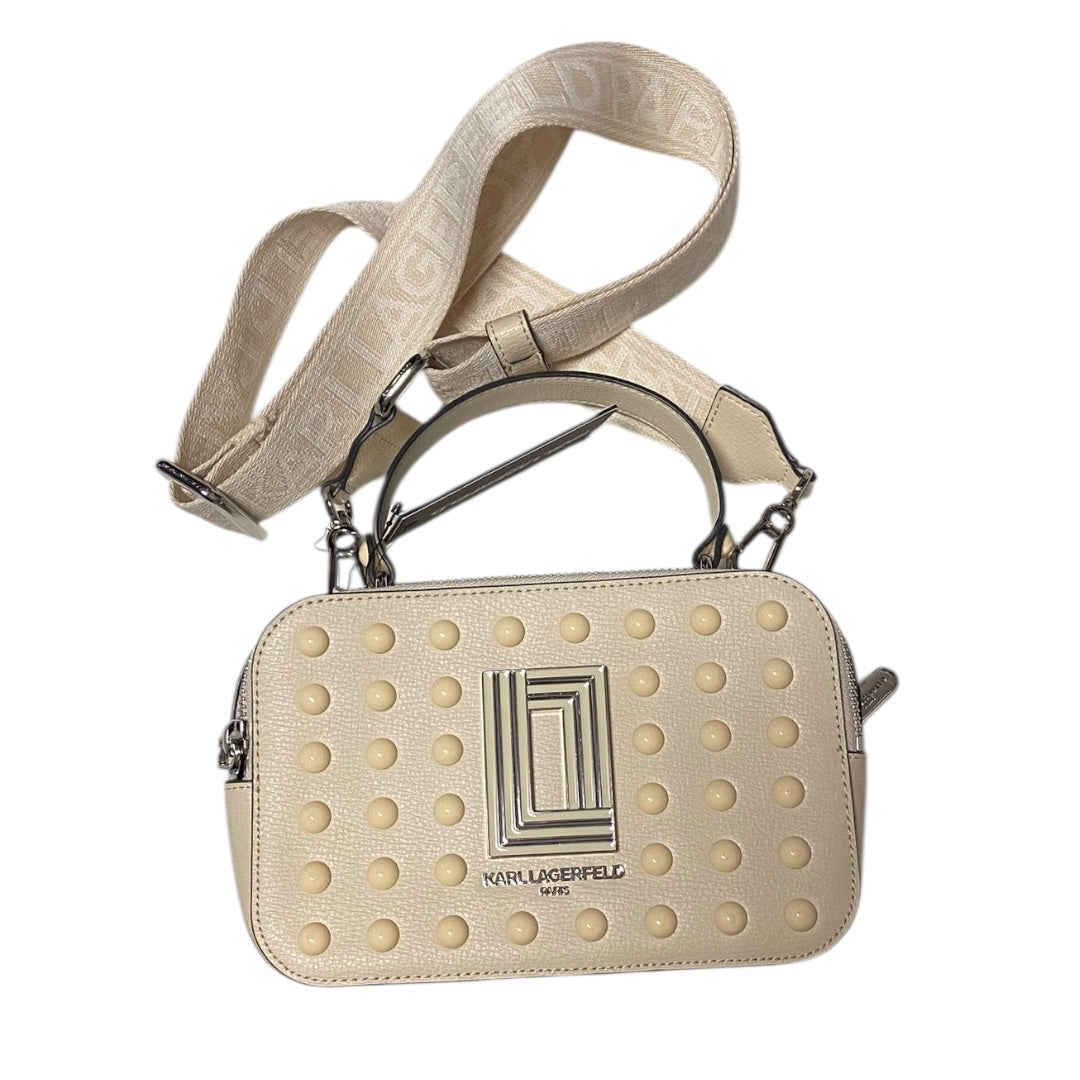 Handbag Designer By Karl Lagerfeld In Cream, Size:Small