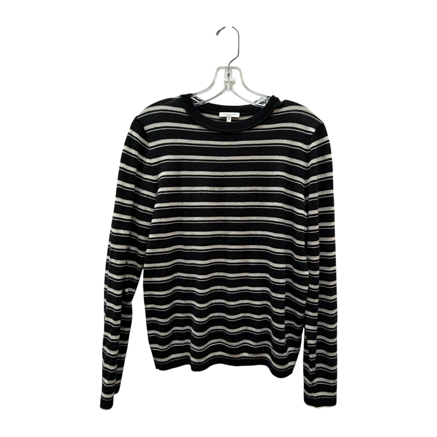 Sweater Designer By Lafayette 148 In Black & Cream, Size:L