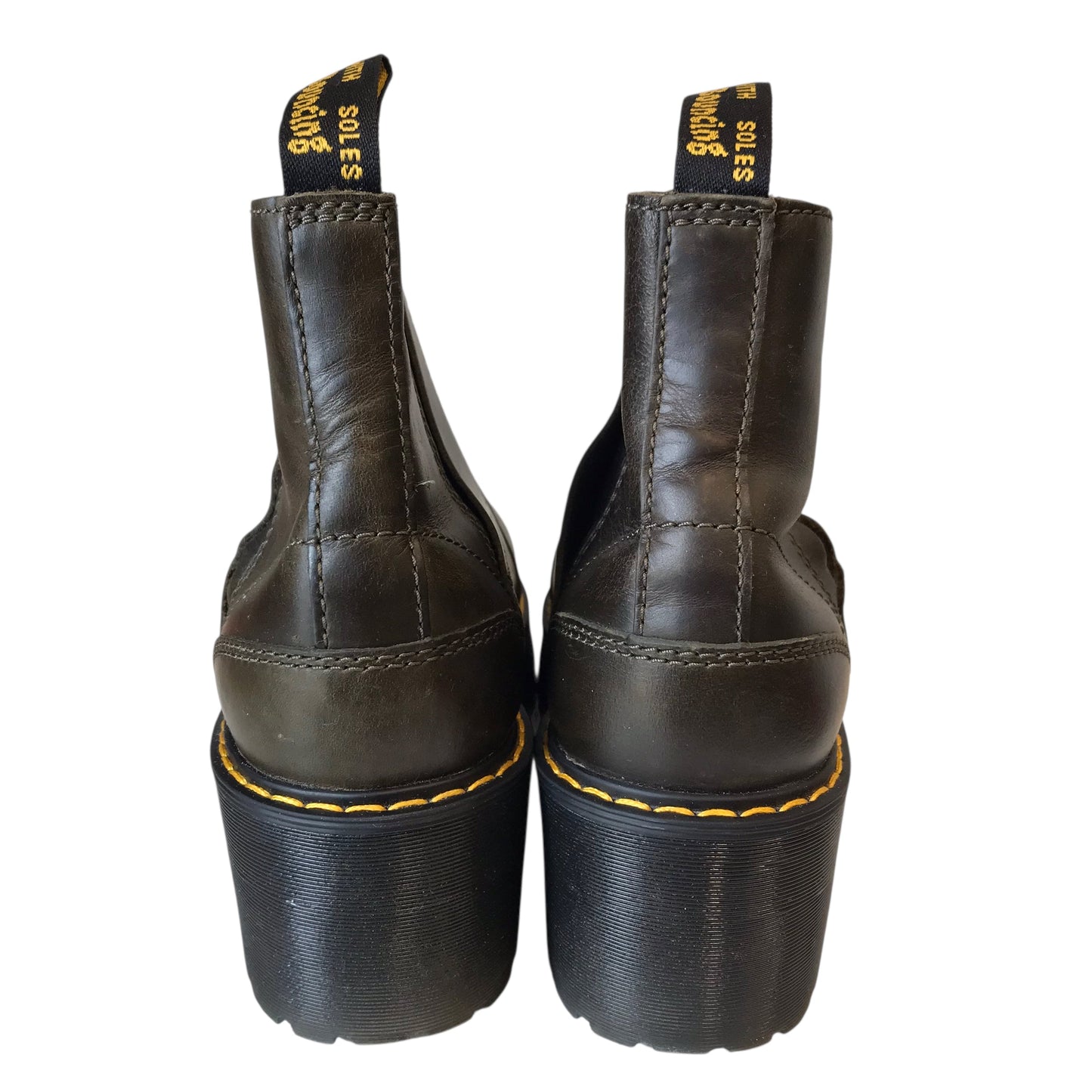 Boots Ankle Heels By Dr Martens In Brown, Size:8