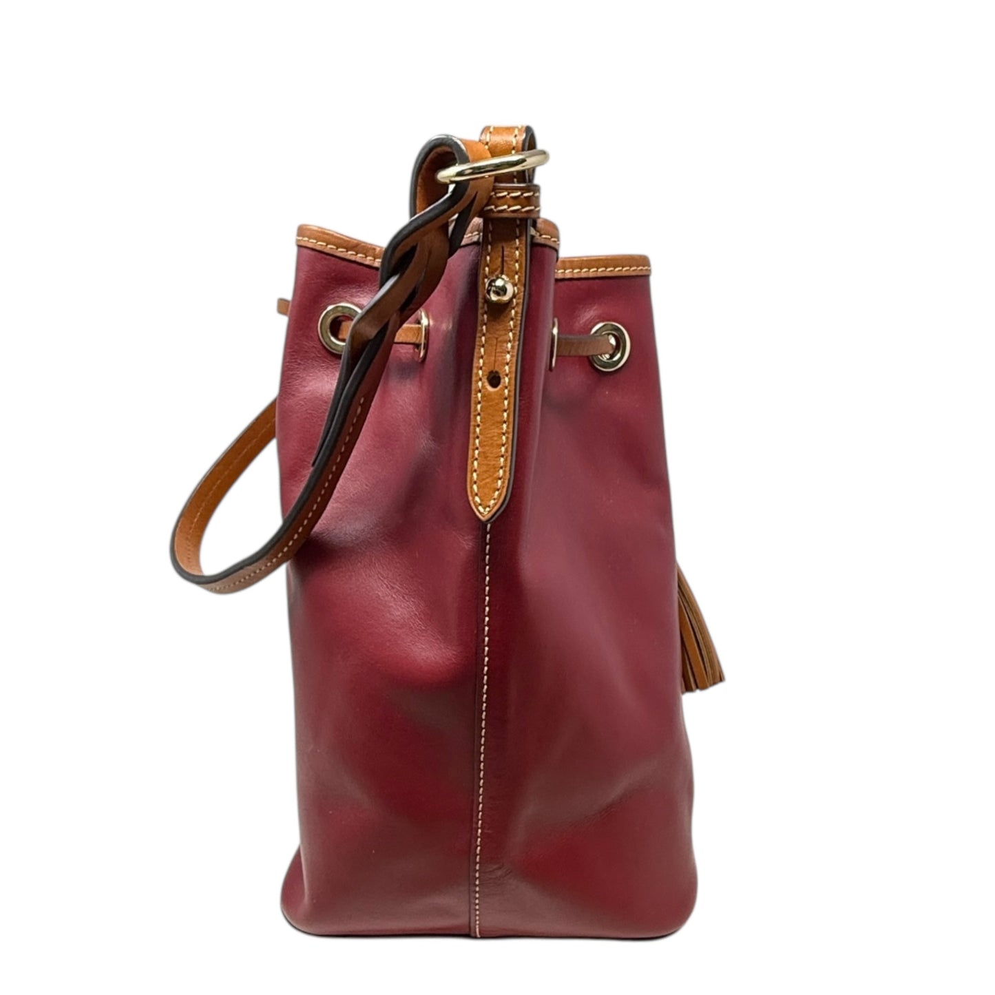 Wexford Leather Tasha Drawstring Shoulder Bag Designer By Dooney And Bourke, Size: Medium