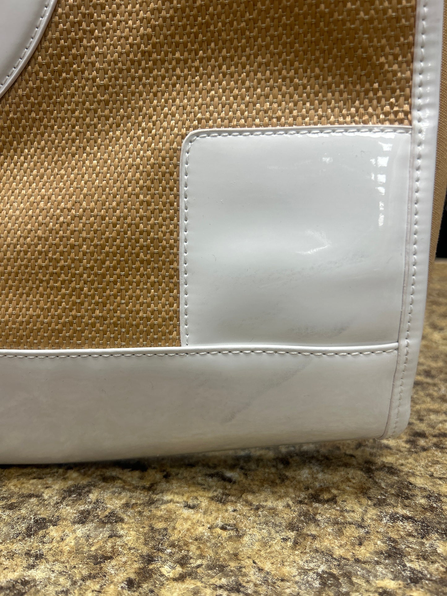 New! Tory Burch Ella Basketweave Designer Tote