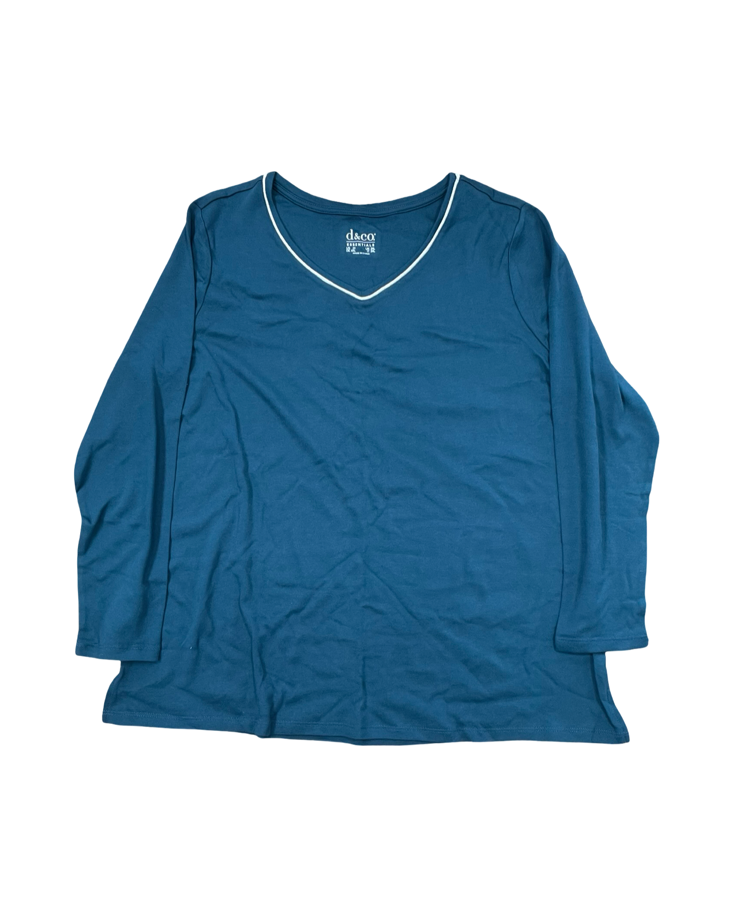 Top Ls By Denim And Company In Green, Size:2X