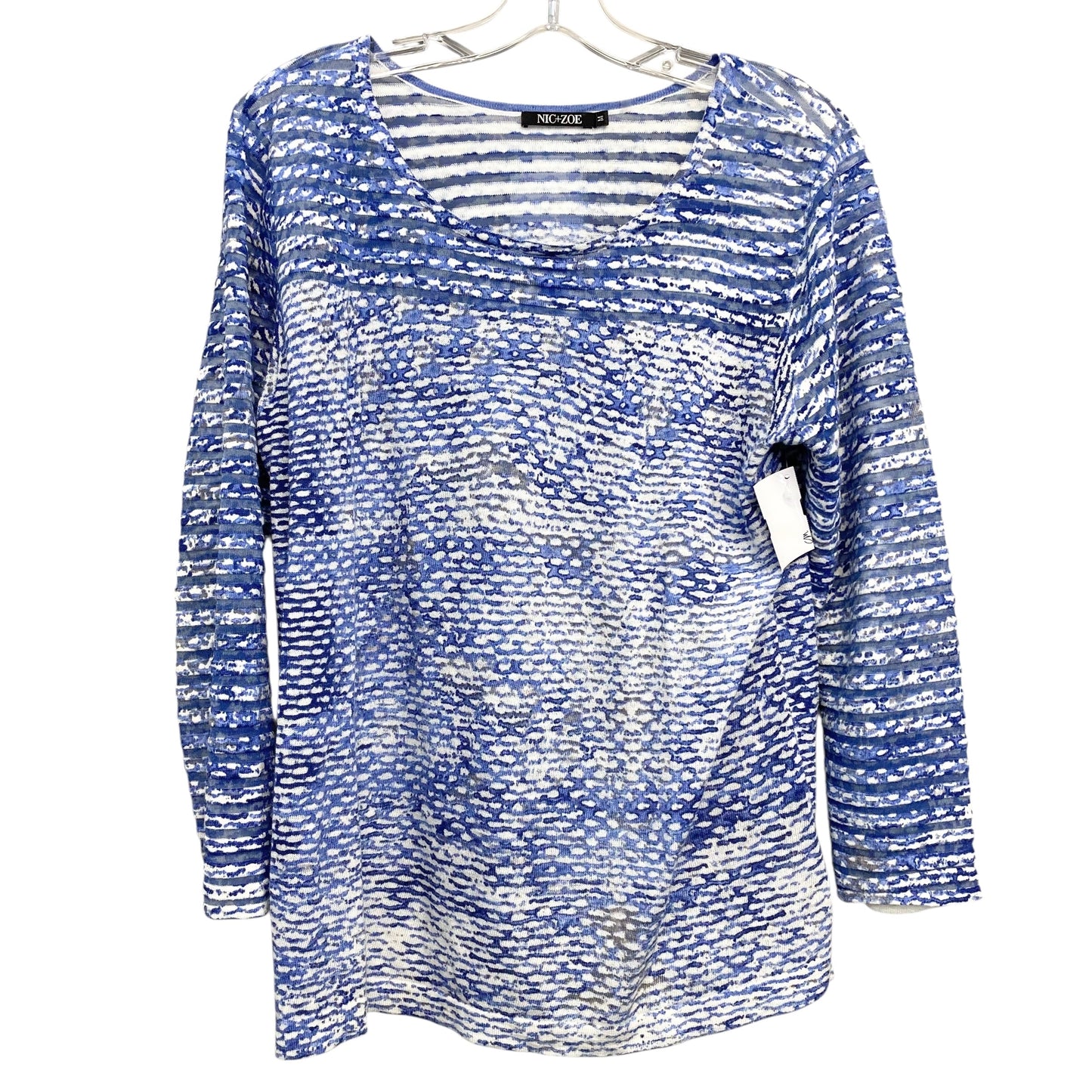 Top Ls By Nic + Zoe In Blue & White, Size:M