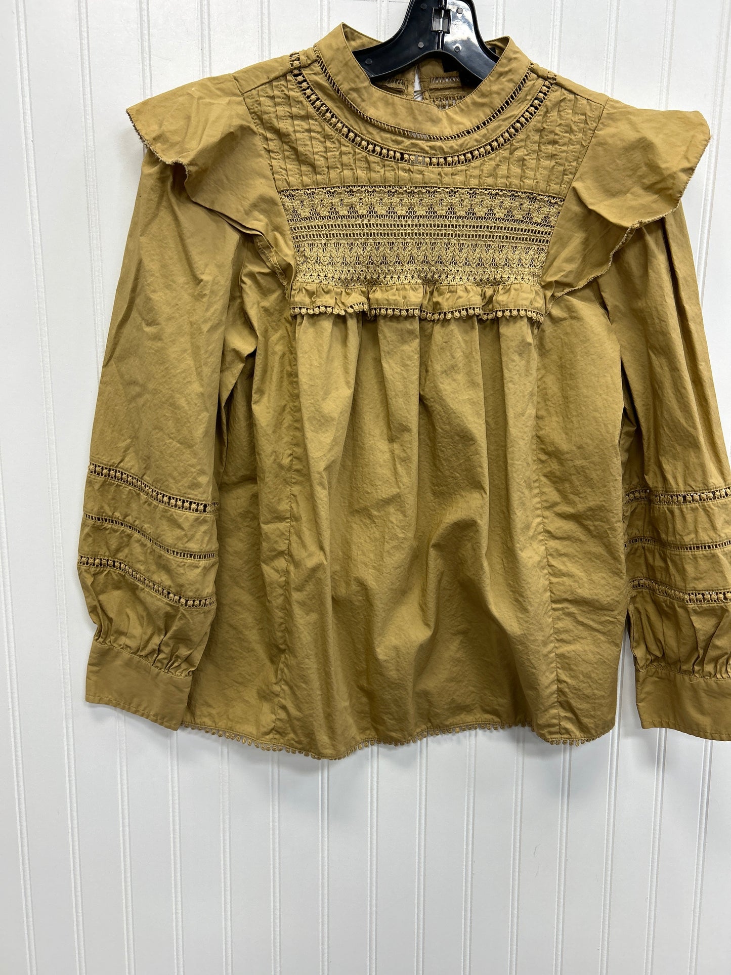 Blouse Ls By J. Crew In Tan, Size:S