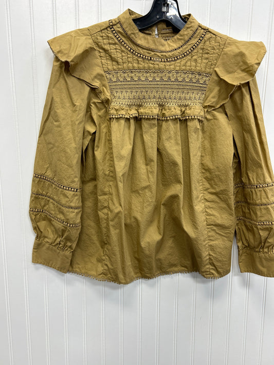 Blouse Ls By J. Crew In Tan, Size:S