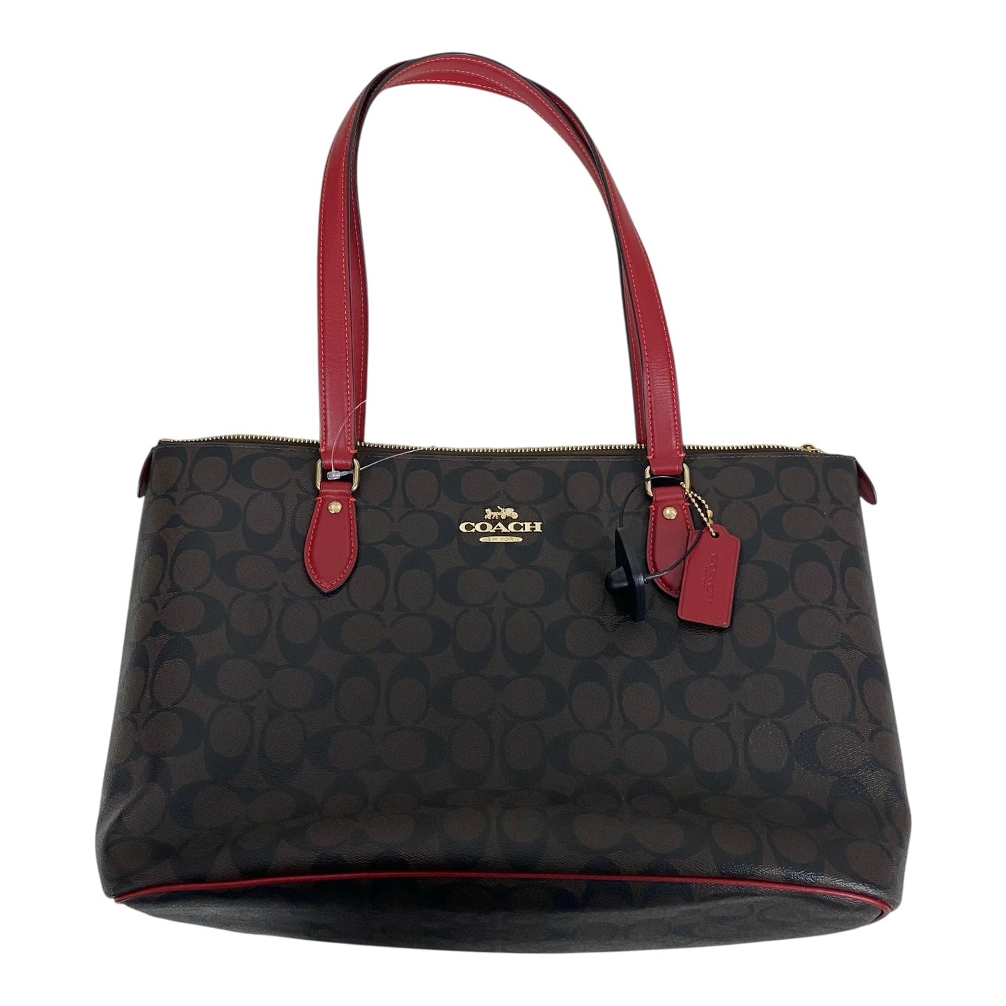 Handbag Designer By Coach In Brown, Size:Large