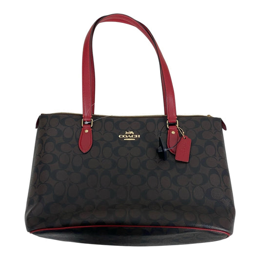 Handbag Designer By Coach In Brown, Size:Large