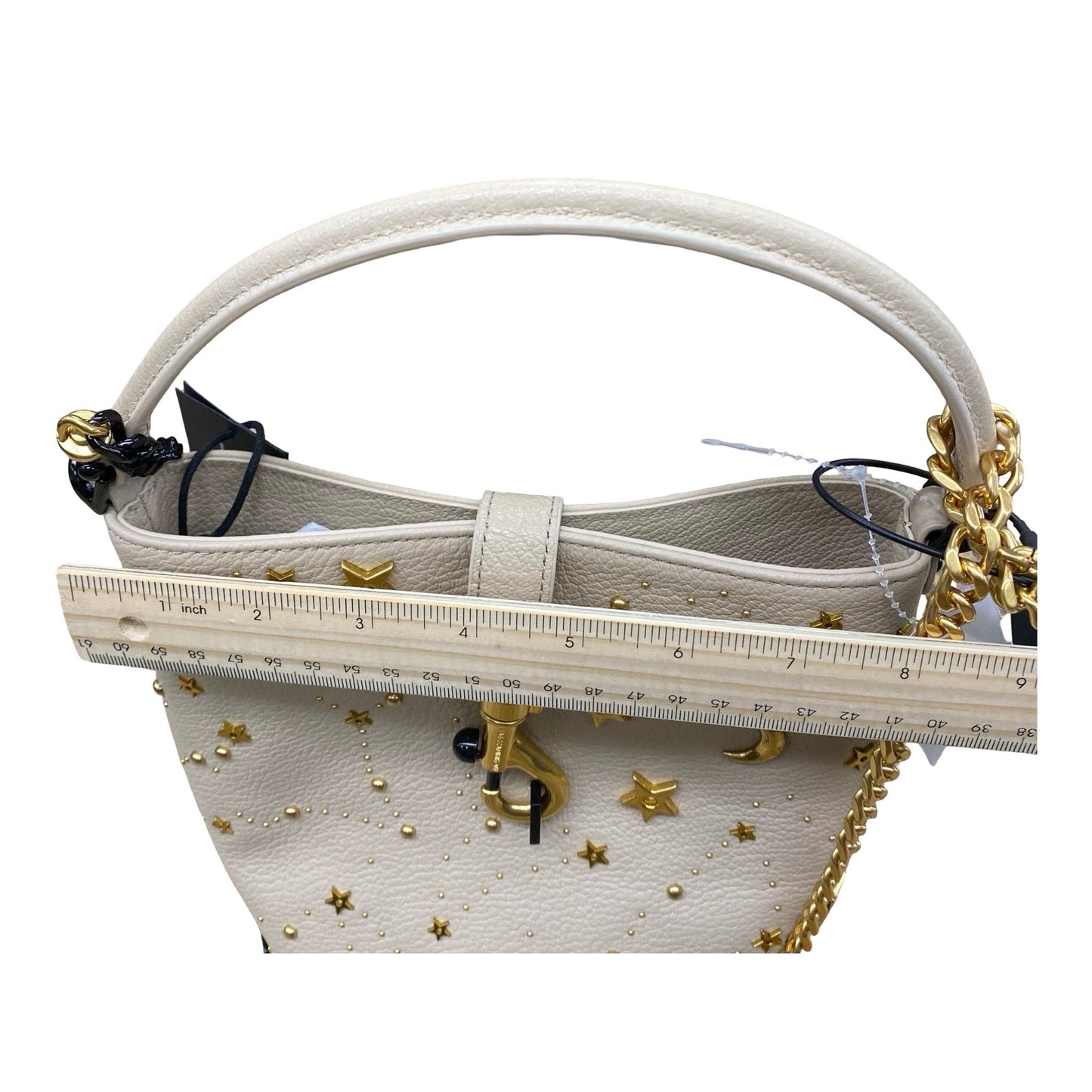 Handbag Designer By Rebecca Minkoff In Gold & Tan, Size:Small