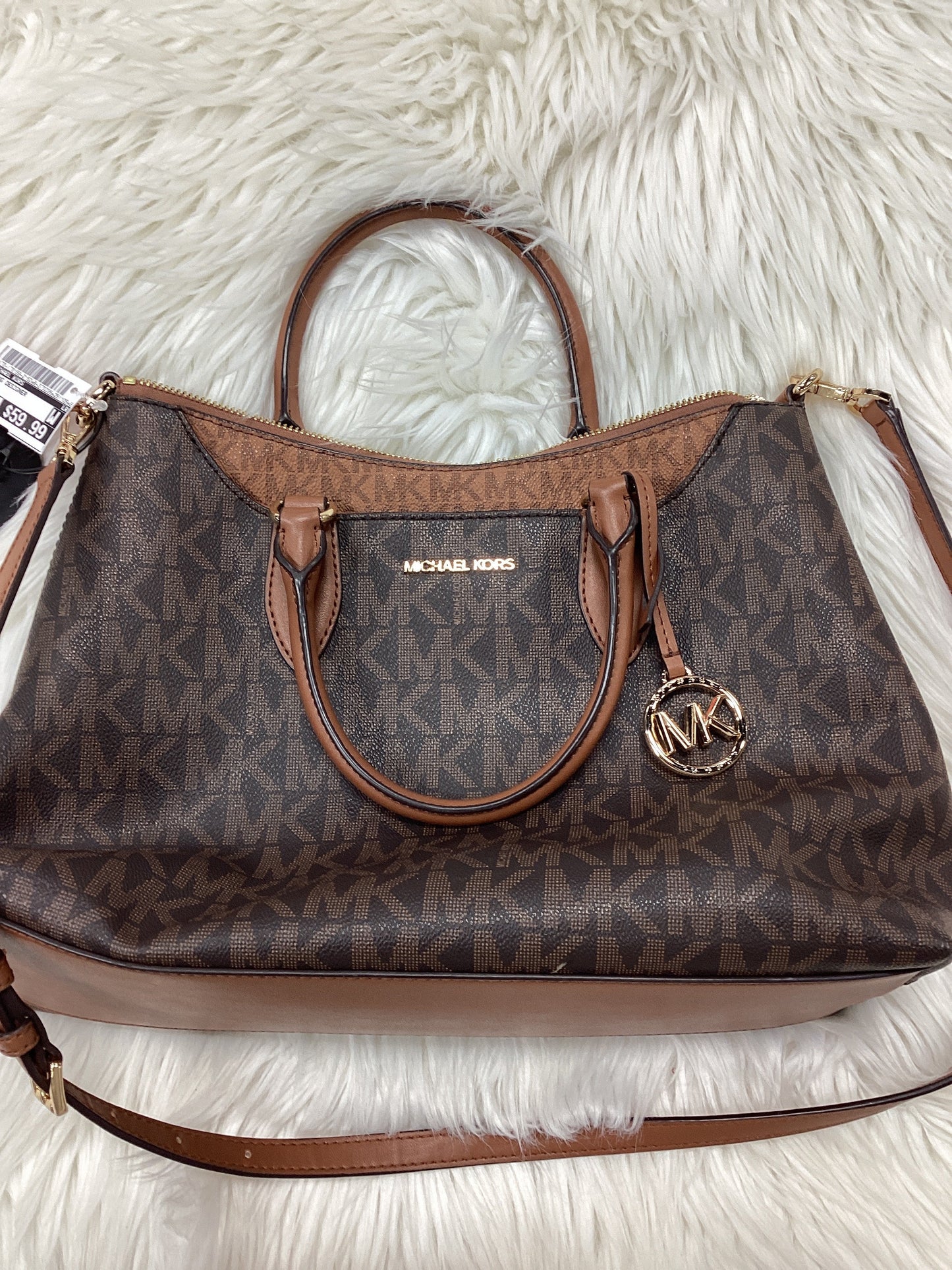 Handbag Designer By Michael Kors In Brown, Size:Medium