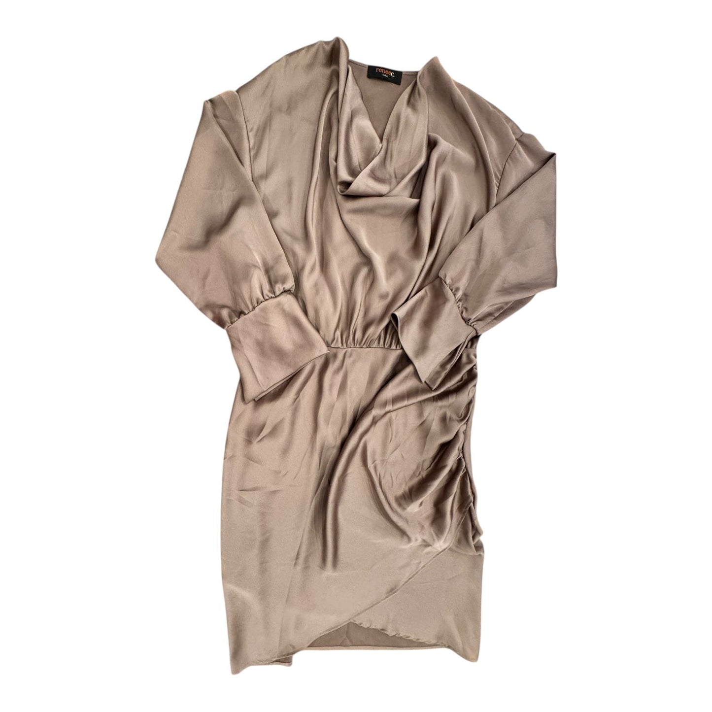 Dress Party Midi By Renee C In Taupe, Size:2X