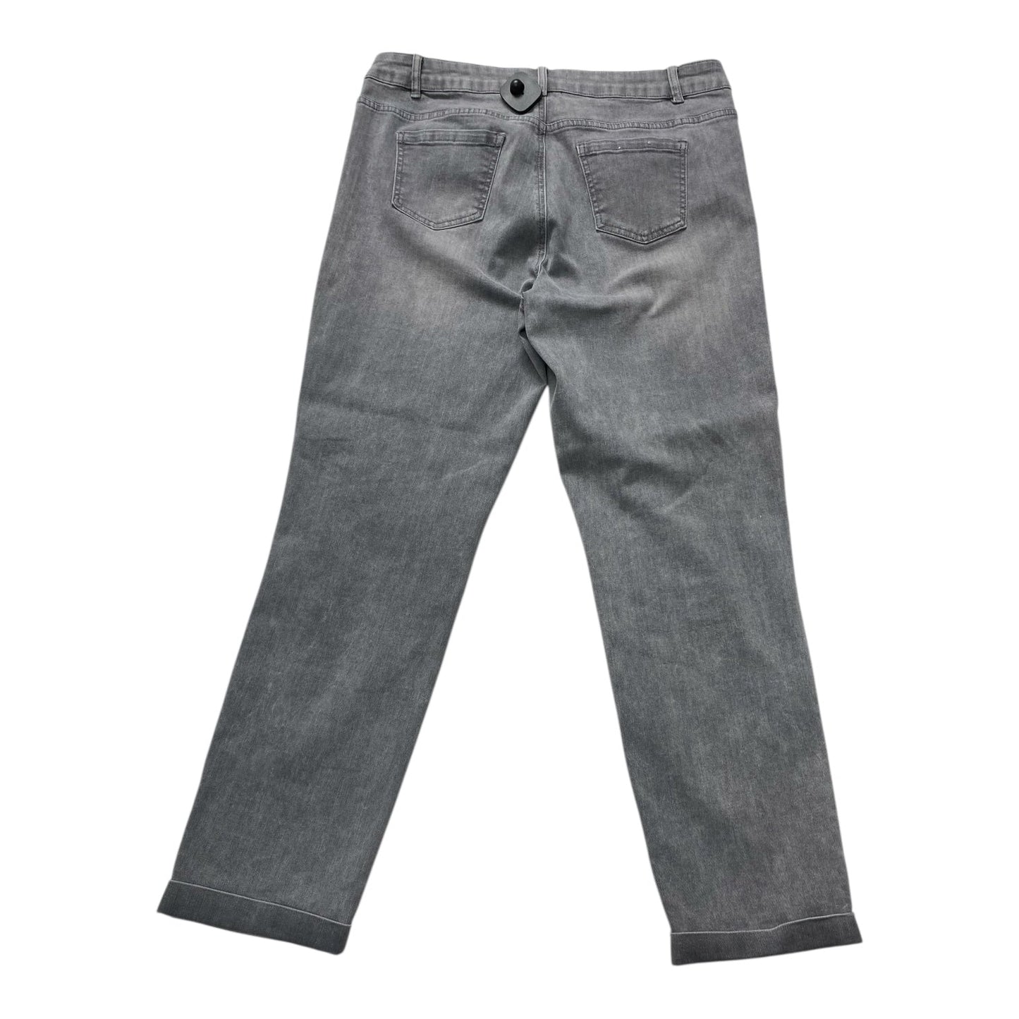 Jeans Straight By Charlie B In Grey Denim, Size:12
