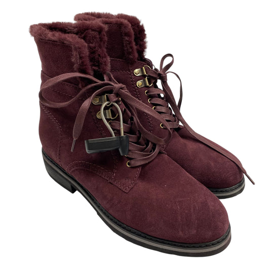 Boots Ankle Flats By Blondo In Maroon, Size:8.5