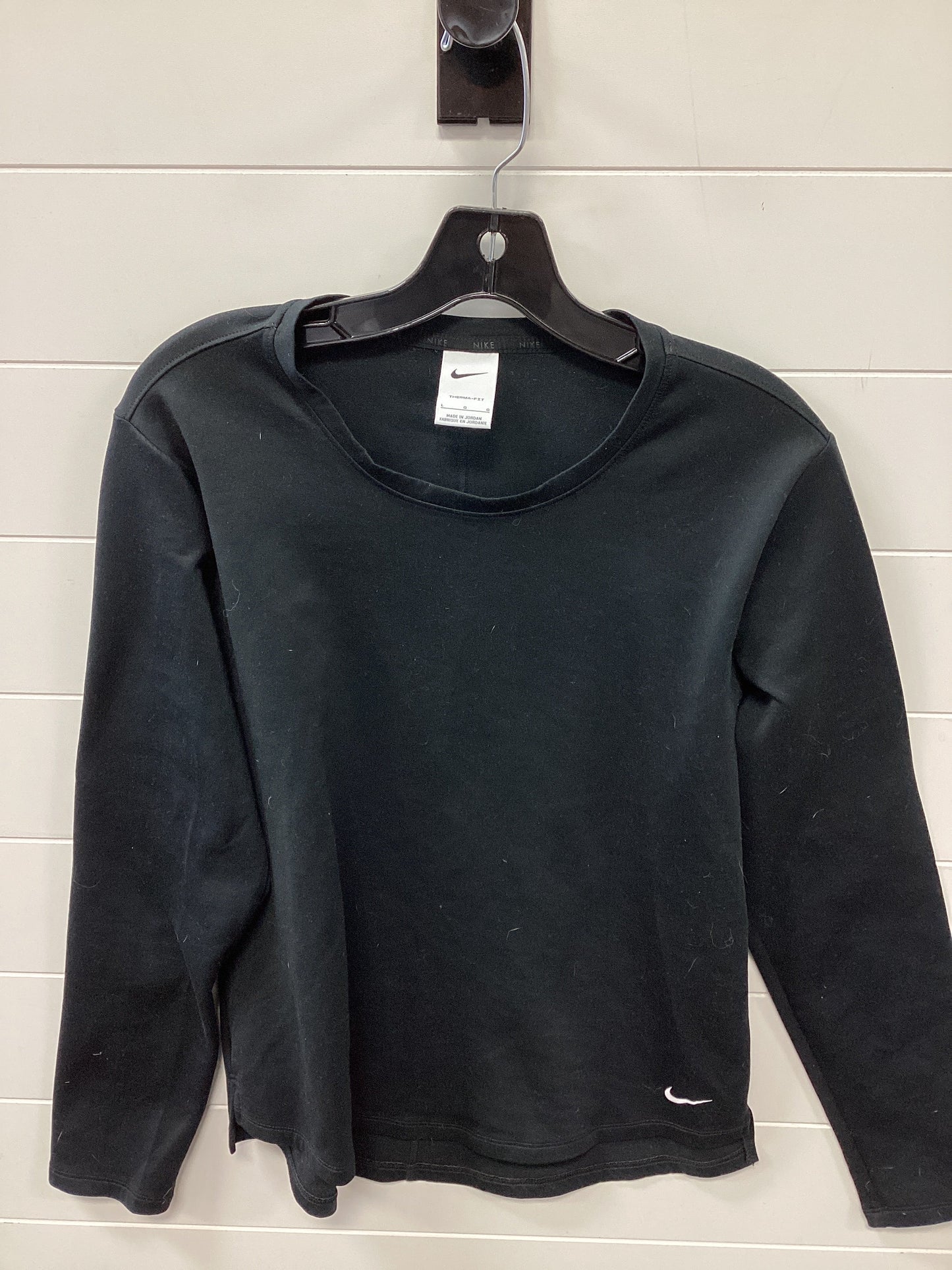 Athletic Top Ls Crewneck By Nike In Black, Size:L