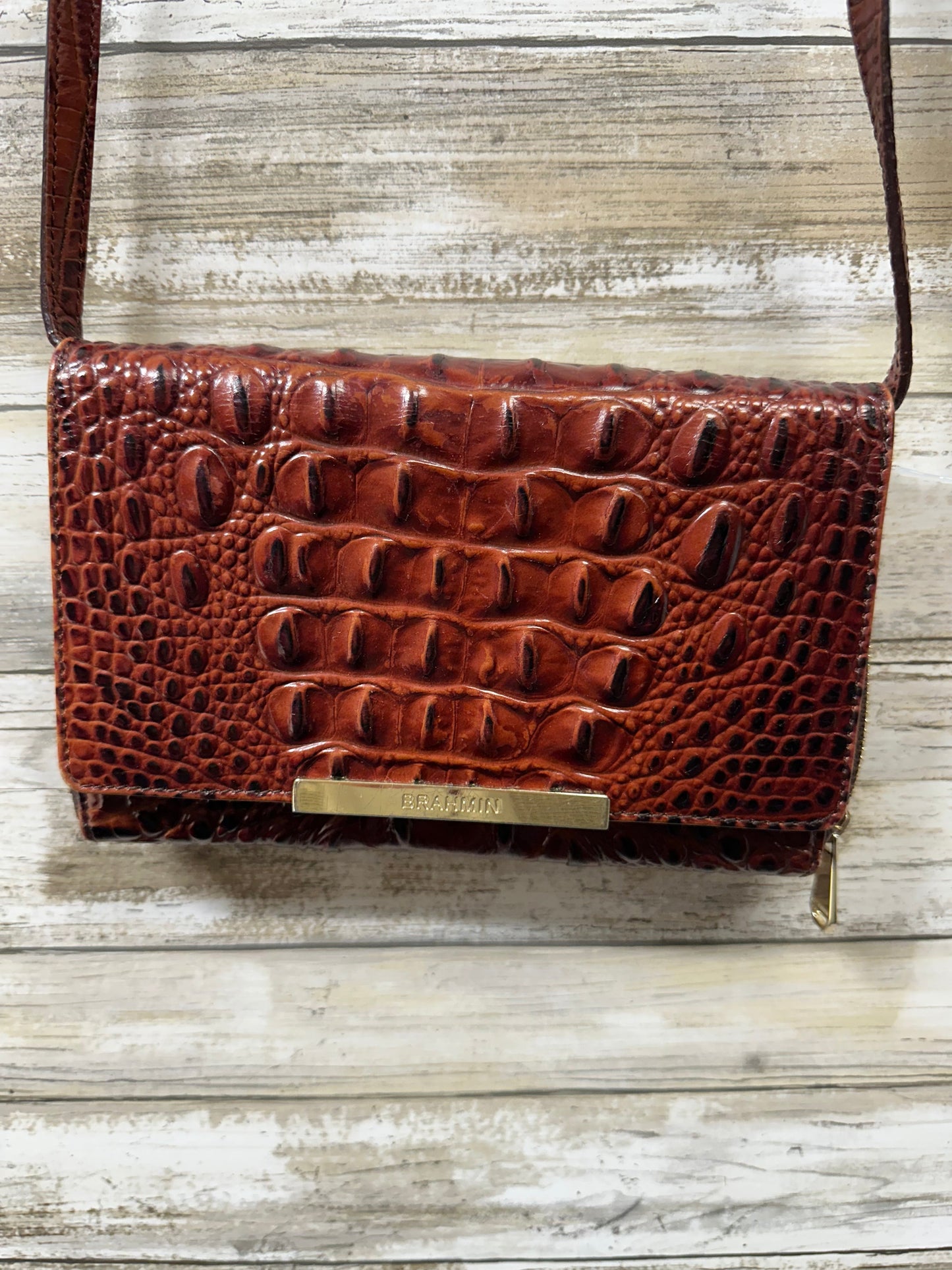 Crossbody Designer By Brahmin In Brown, Size:Small