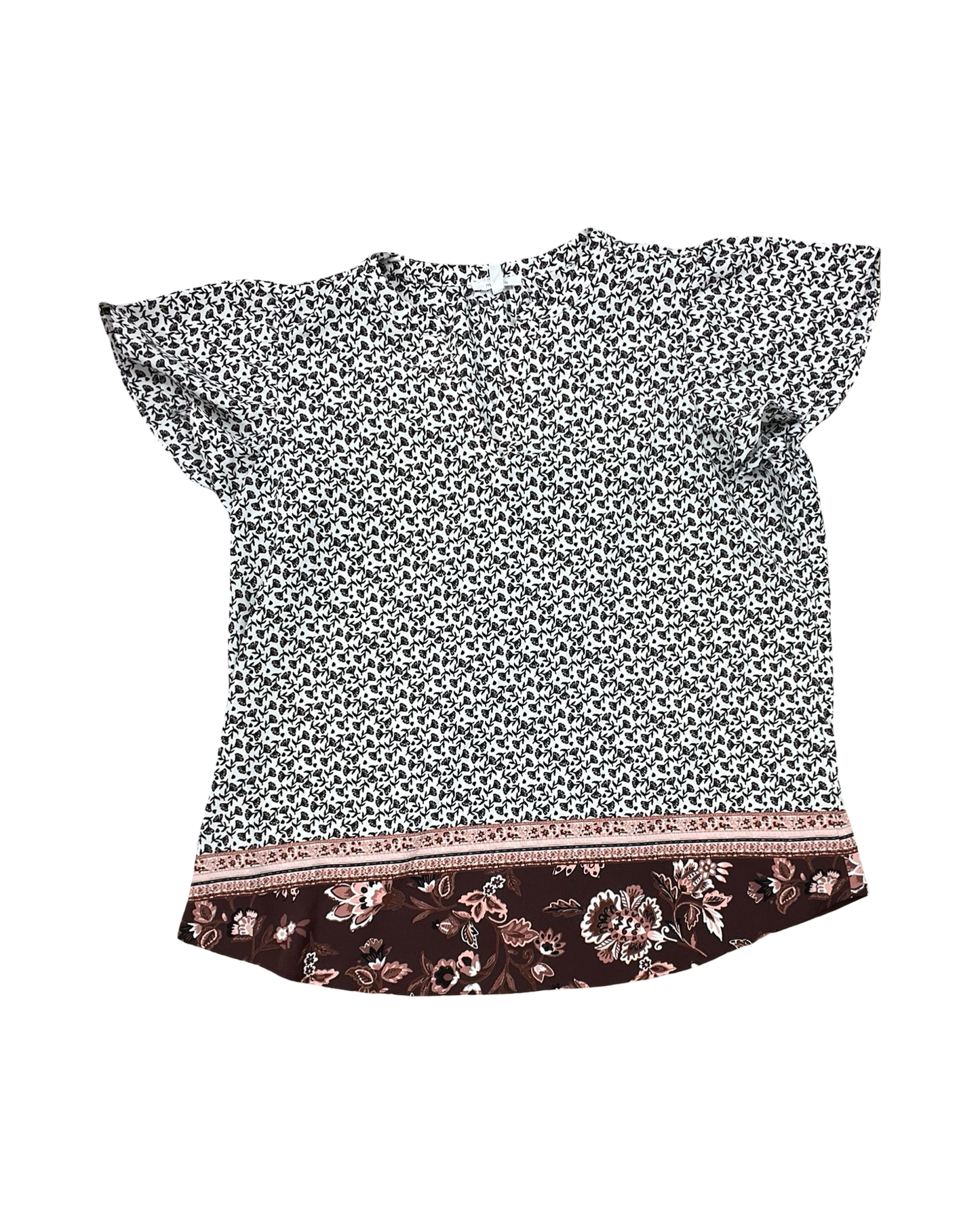 Top Ss By Maurices In Brown & Cream, Size:1X