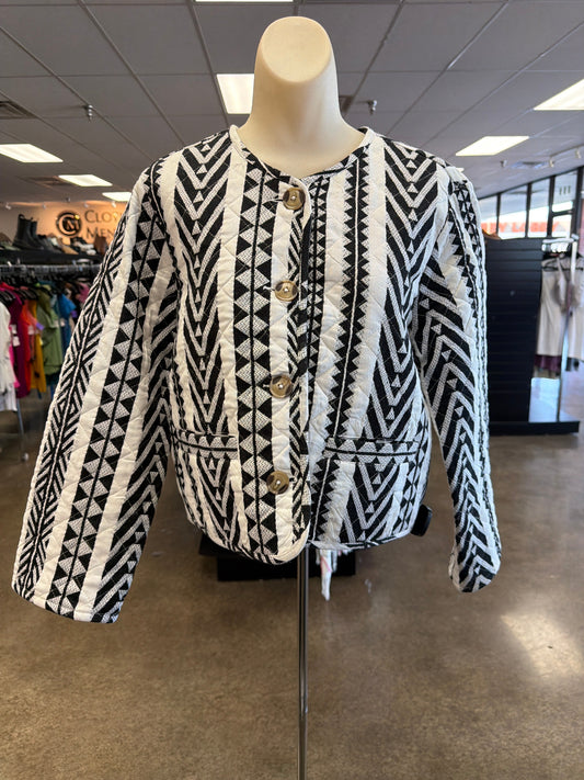 Jacket Puffer & Quilted By Sanctuary In Black & White, Size:S