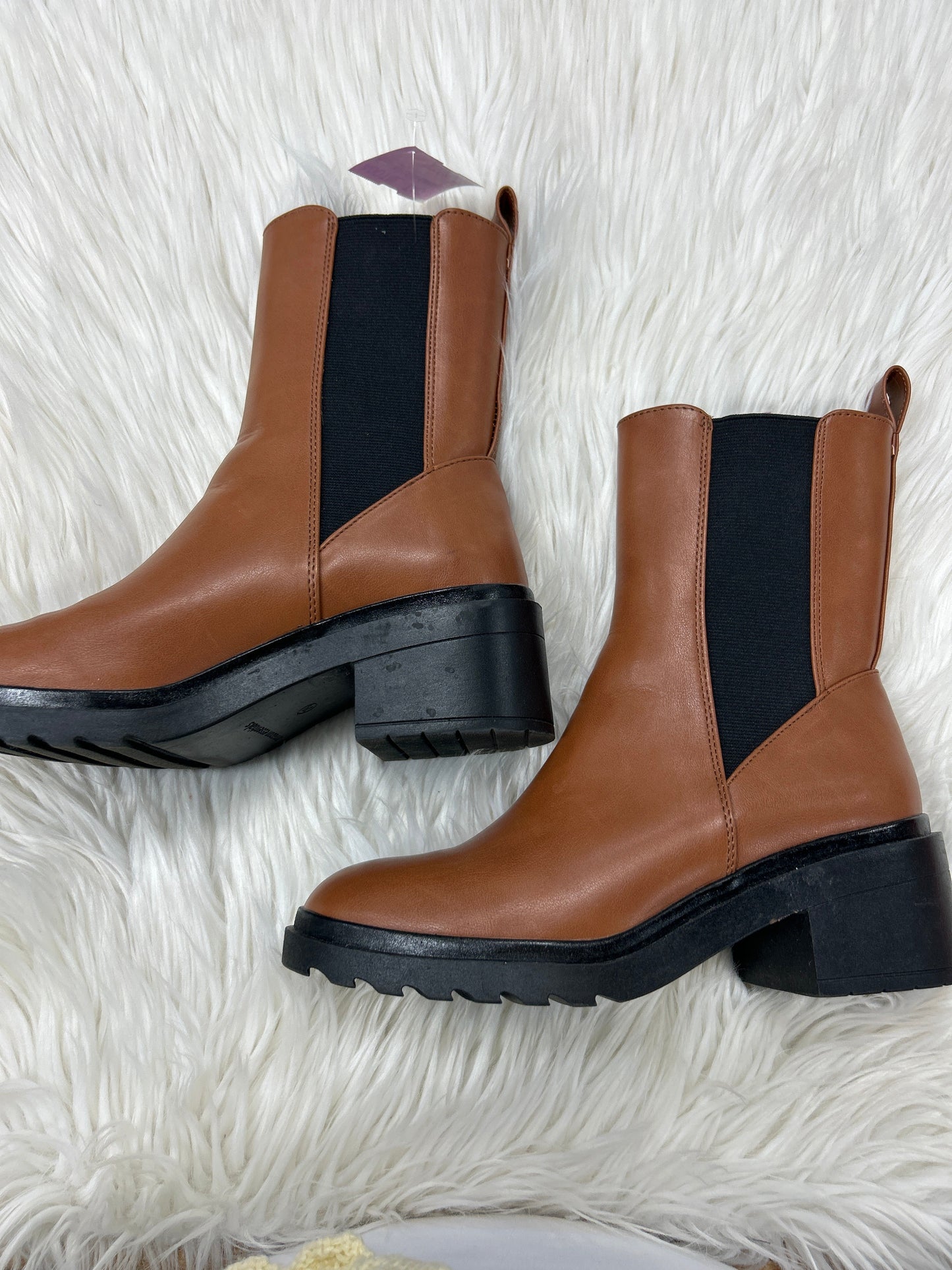 Boots Ankle Heels By Amazon Essentials In Brown, Size:7.5