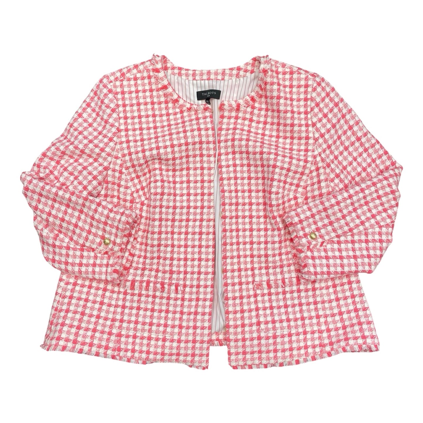 Blazer By Talbots In Pink & White, Size:18