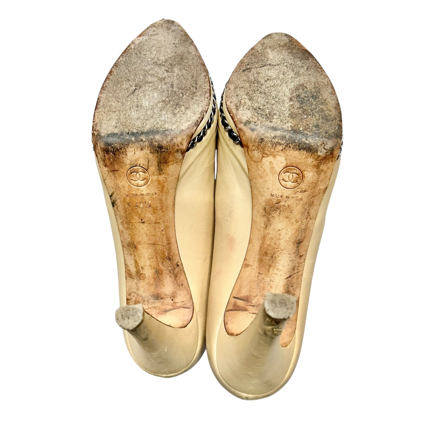 Shoes Luxury Designer By Chanel In Black & Cream, Size: 10