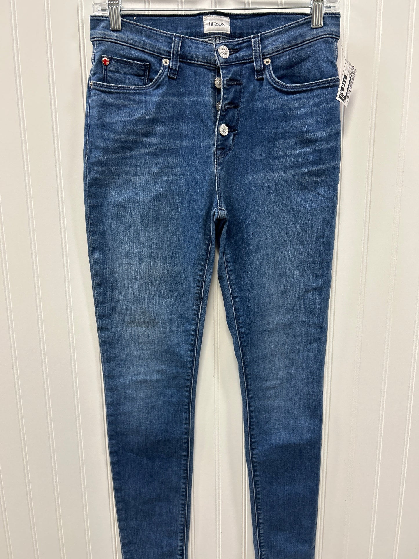 Jeans Skinny By Hudson In Blue Denim, Size:4