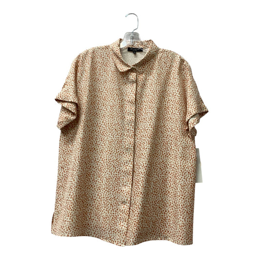 Top Ss Designer By Lafayette 148 In Peach, Size:L