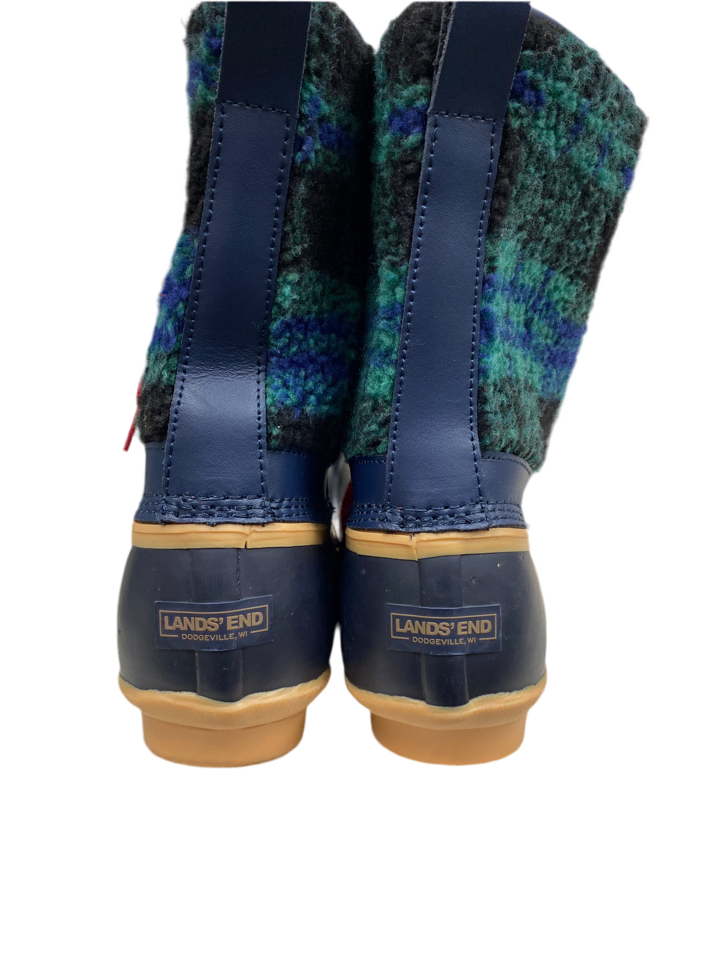 Boots Ankle Flats By Lands End In Blue & Green, Size:11