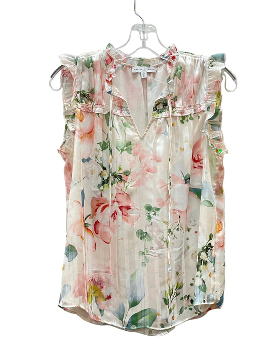 Blouse Sleeveless By Maison Damelie In Floral Print, Size:S