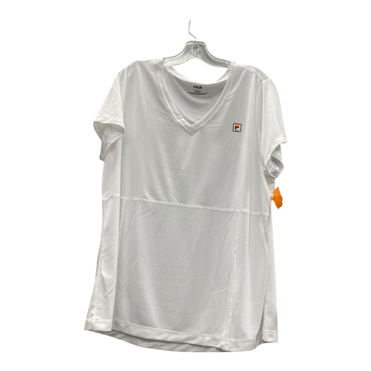 Athletic Top Ss By Fila In White, Size:1X