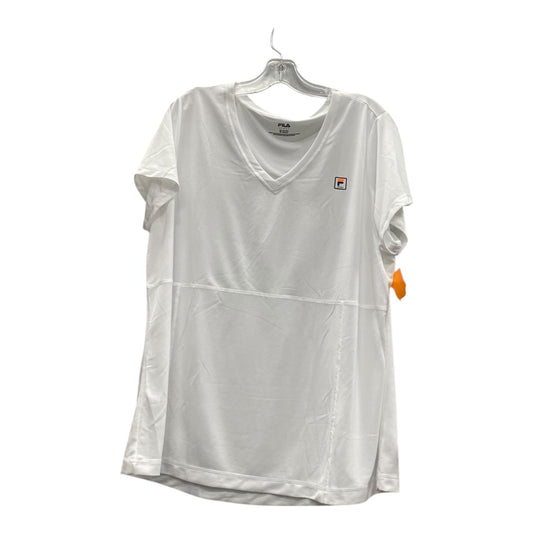 Athletic Top Ss By Fila In White, Size:1X