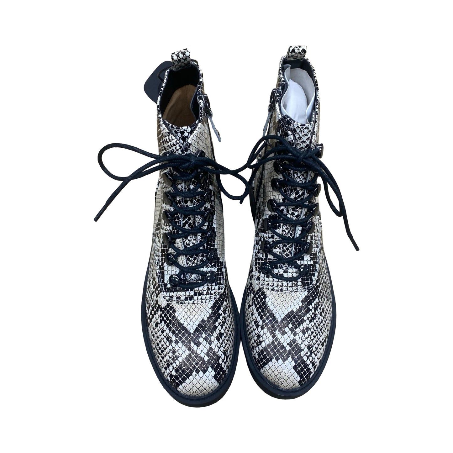 Boots Ankle Flats By Paolo In Snakeskin Print, Size:7