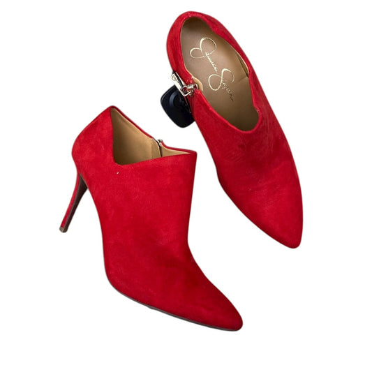 Boots Ankle Heels By Jessica Simpson In Red, Size:7