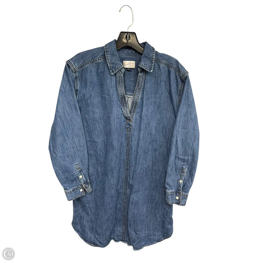 Dress Casual Midi By Universal Thread In Blue Denim, Size: M