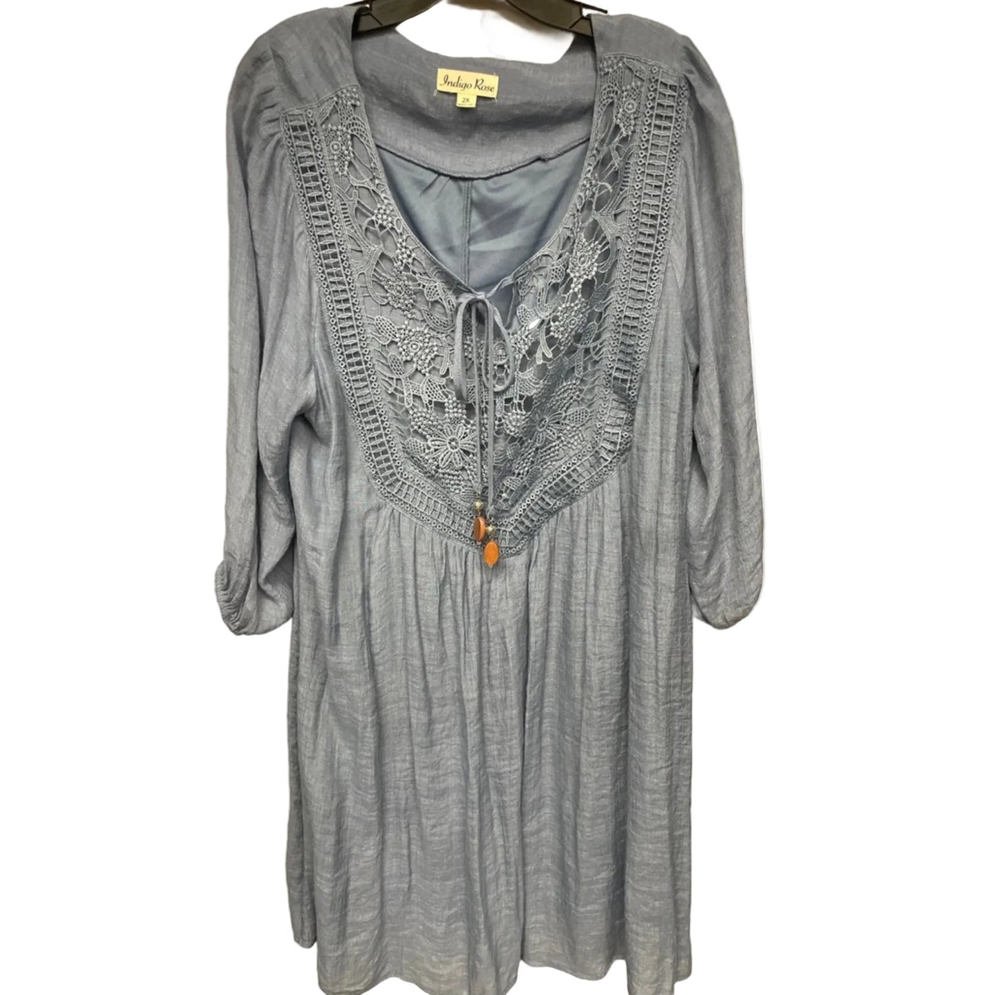 Dress Casual Midi By Indigo Rose In Blue, Size: 2x