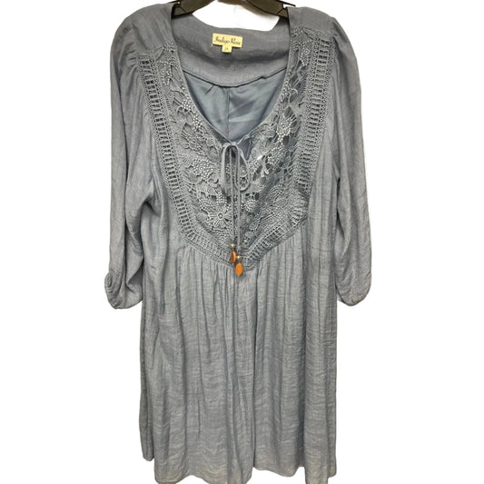Dress Casual Midi By Indigo Rose In Blue, Size: 2x