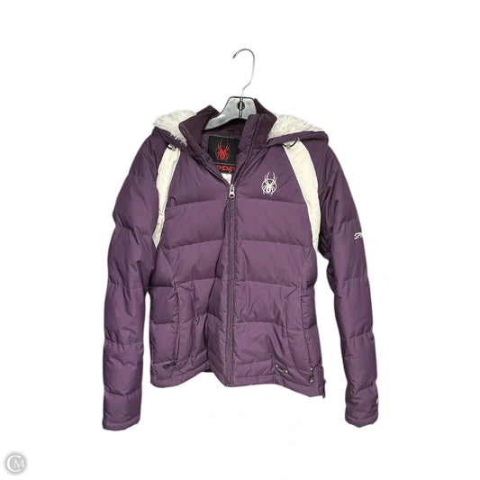 Jacket Puffer & Quilted By Spyder In Purple & White, Size: 6