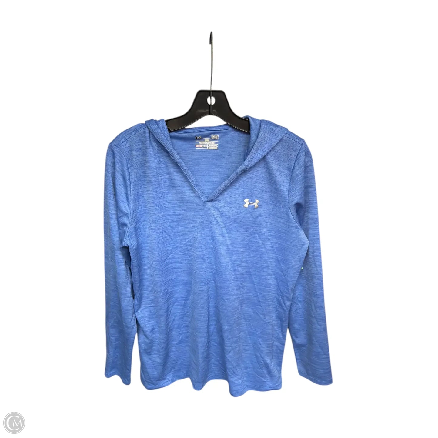 Athletic Top Long Sleeve Hoodie By Under Armour In Blue, Size: L
