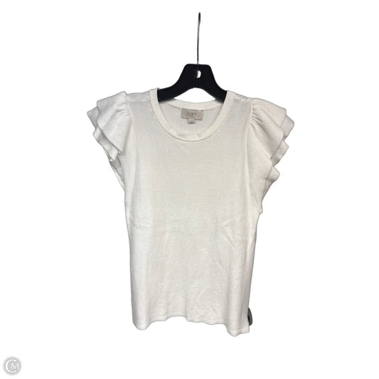 Top Short Sleeve By Loft In White, Size: M
