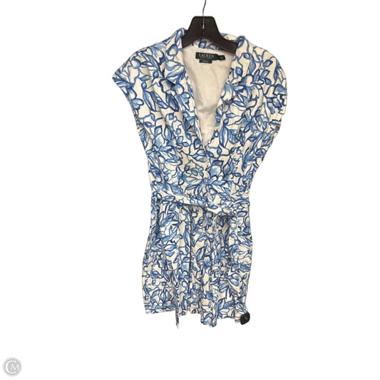 Dress Casual Midi By Lauren By Ralph Lauren In Blue & White, Size: 14