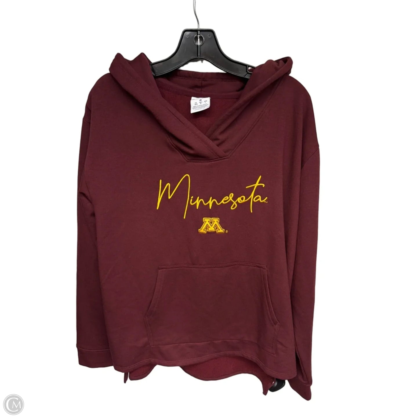 Athletic Sweatshirt Hoodie By Champion In Maroon, Size: M