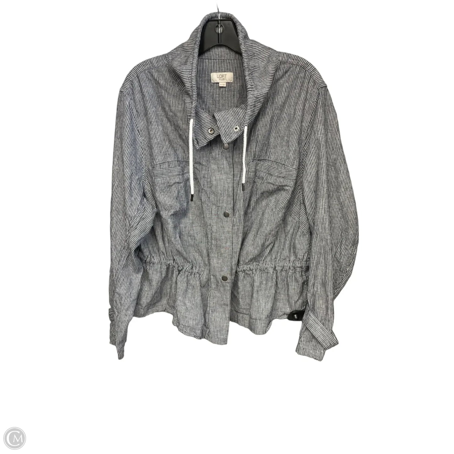 Jacket Other By Loft In Striped Pattern, Size: 18