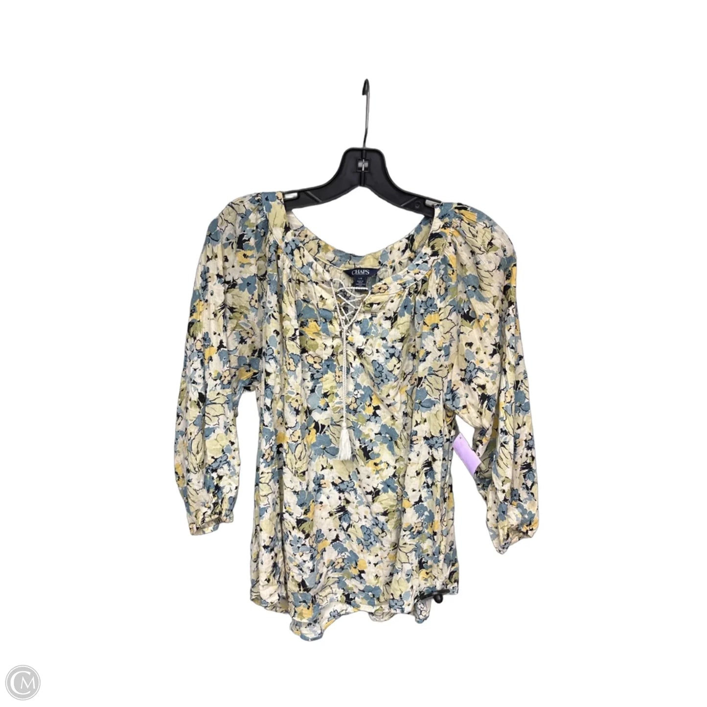 Top Long Sleeve By Chaps In Floral Print, Size: L