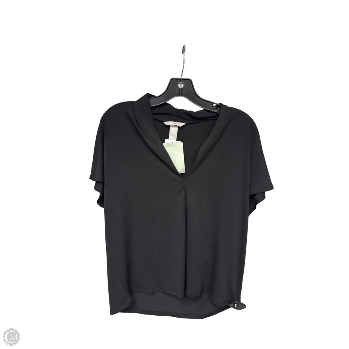 Top Short Sleeve By H&m In Black, Size: L