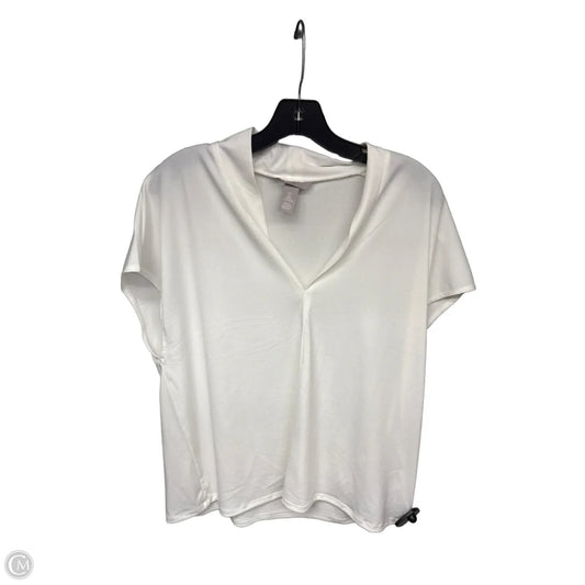 Top Short Sleeve By H&m In Cream, Size: L