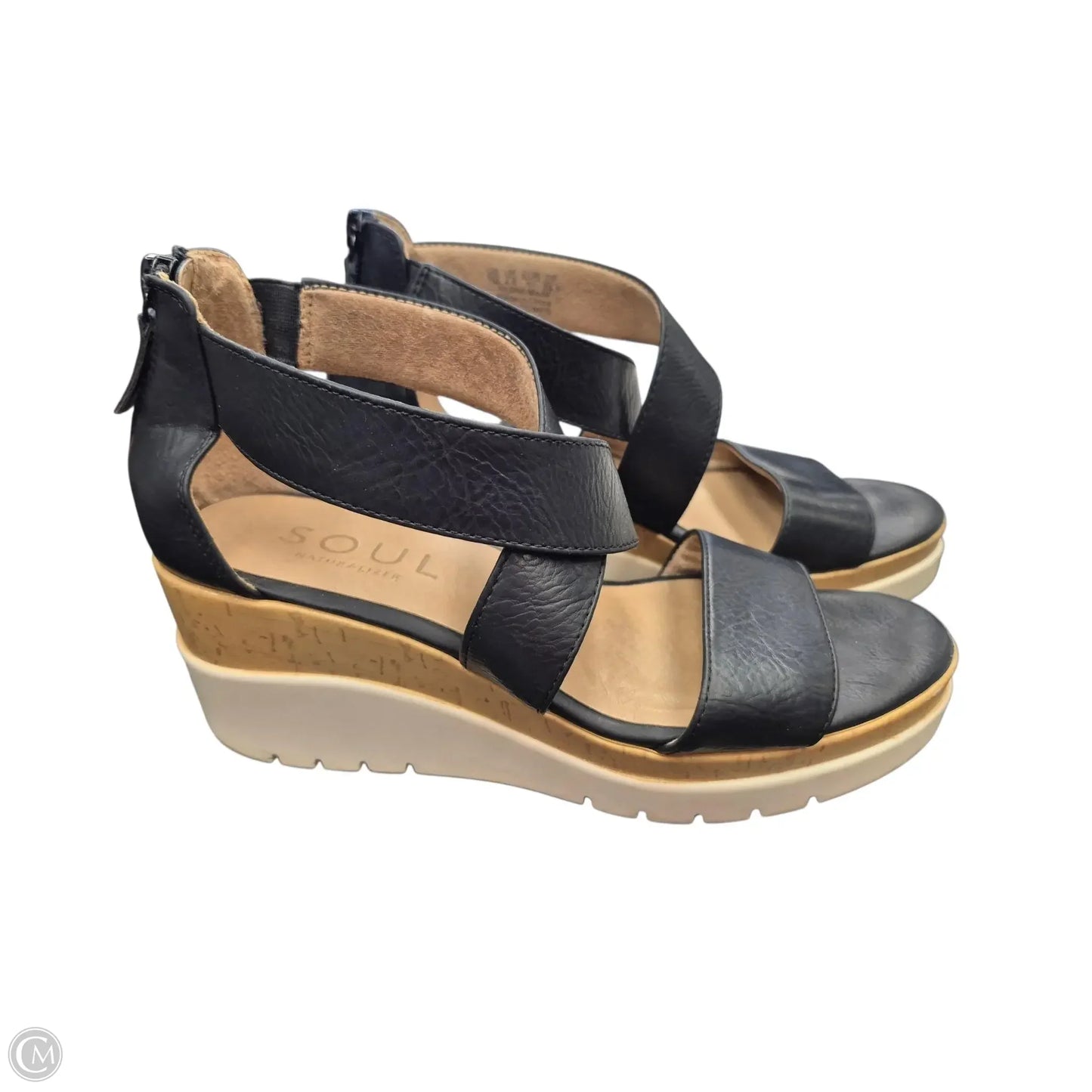 Sandals Heels Wedge By Naturalizer In Black, Size: 7