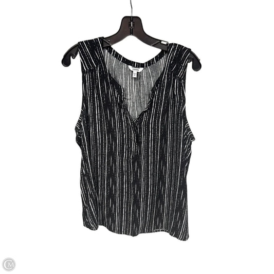 Top Sleeveless By Sonoma In Black & White, Size: Xl