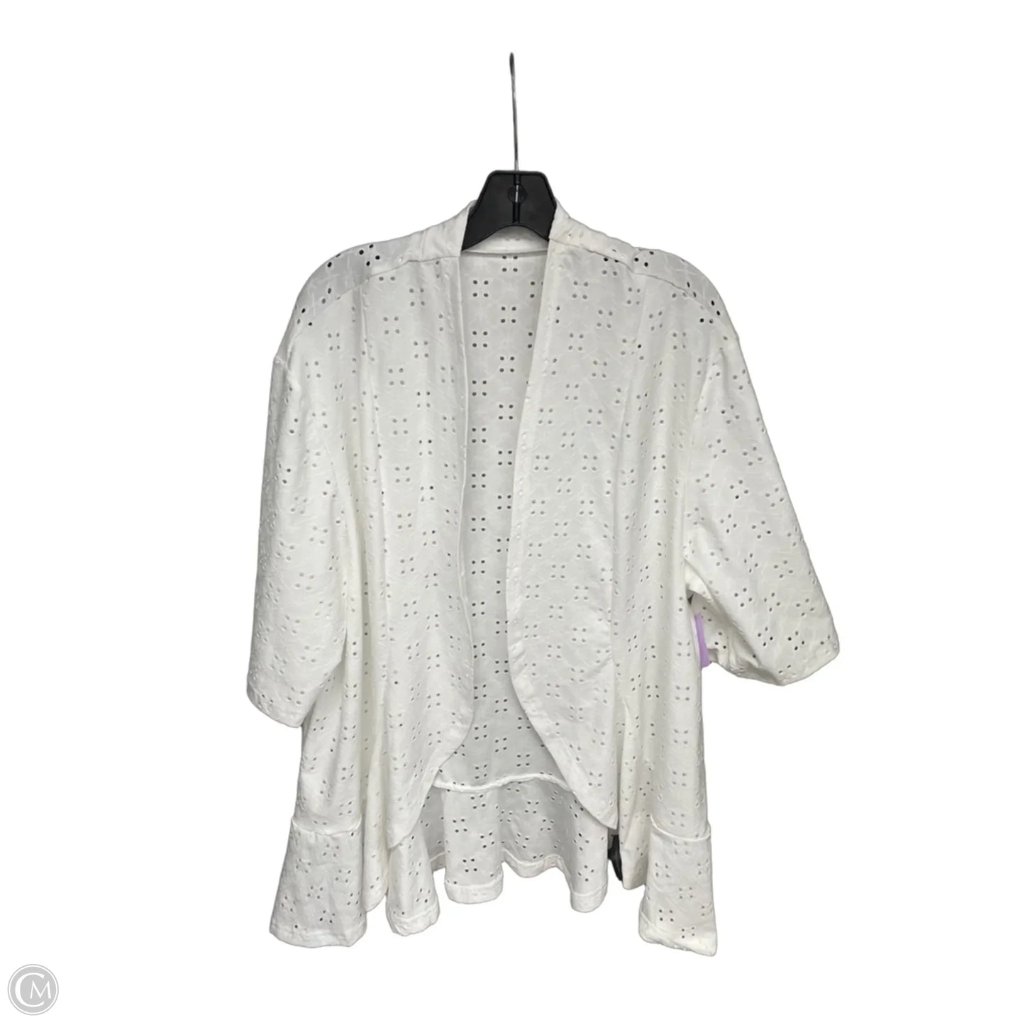 Cardigan By Clothes Mentor In White, Size: 2x