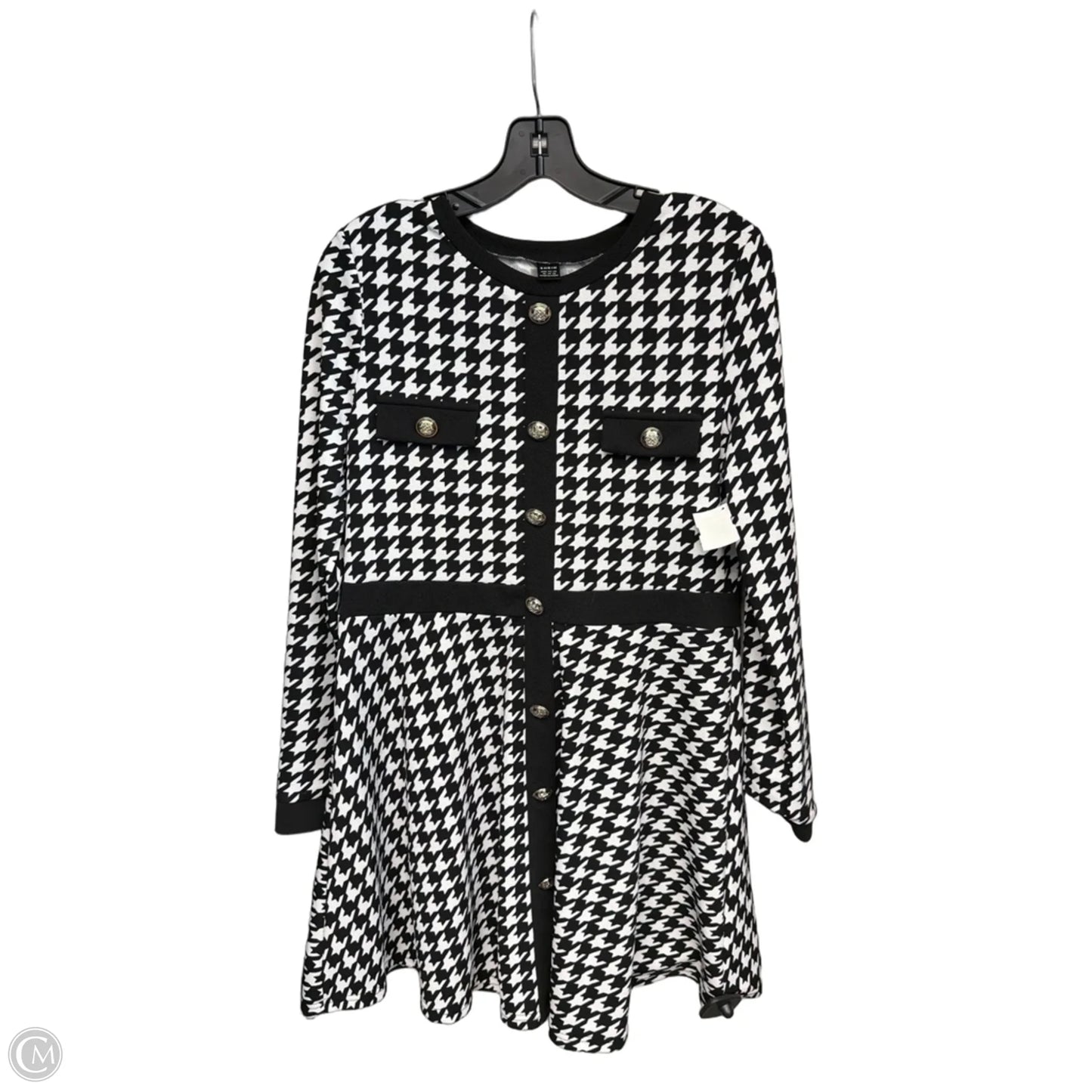 Dress Casual Midi By Shein In Black & White, Size: Xl