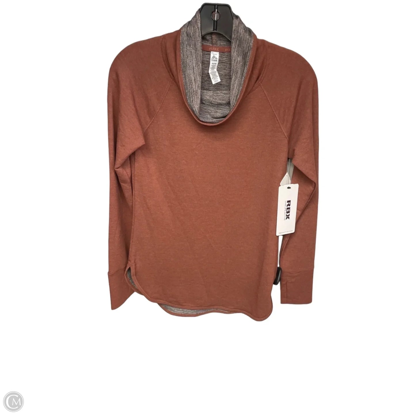 Athletic Top Long Sleeve Collar By Rbx In Brown, Size: Xs